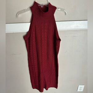 Trendy Threads Sleeveless Red Knit Turtleneck Dress Size XL